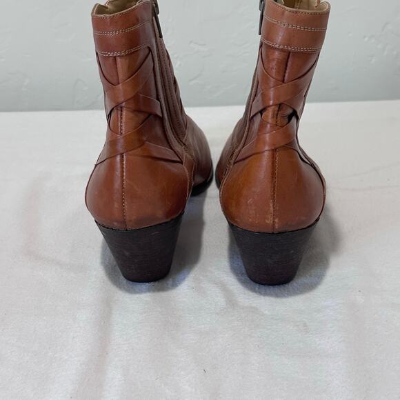 Hardy Ankle boots side zip Leather made in Brazil womans size 10.5 comfort heel - Picture 3 of 5